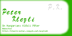 peter klezli business card